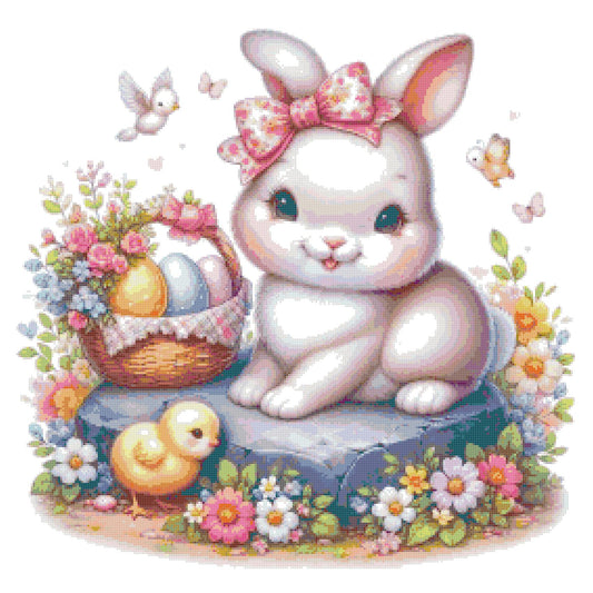 Counted Cross Stitch patterns/ Baby Bunny and Eggs/ Easter 11