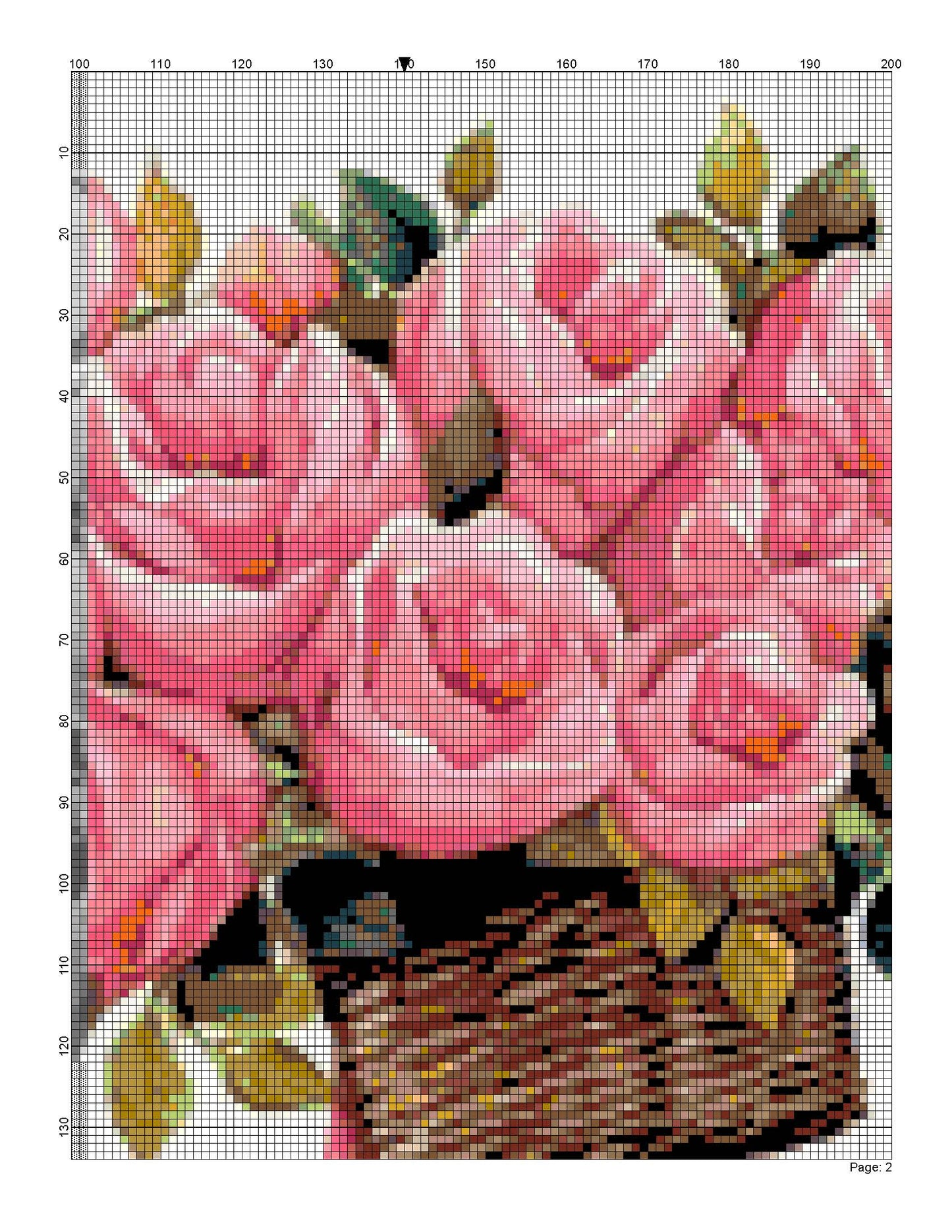 Counted Cross Stitch patterns/ Bike and Flowers 160