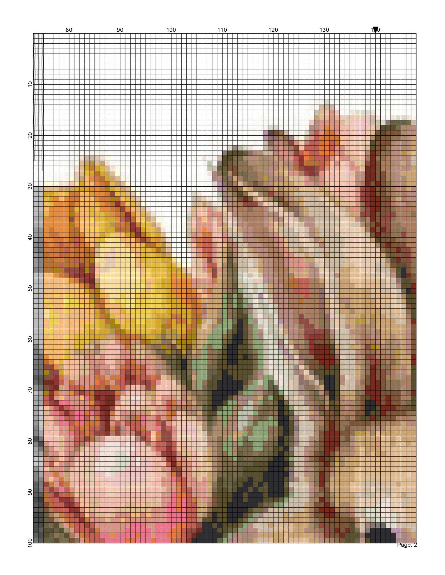 Counted Cross Stitch patterns/ Bunny and Flowers/ Easter 16