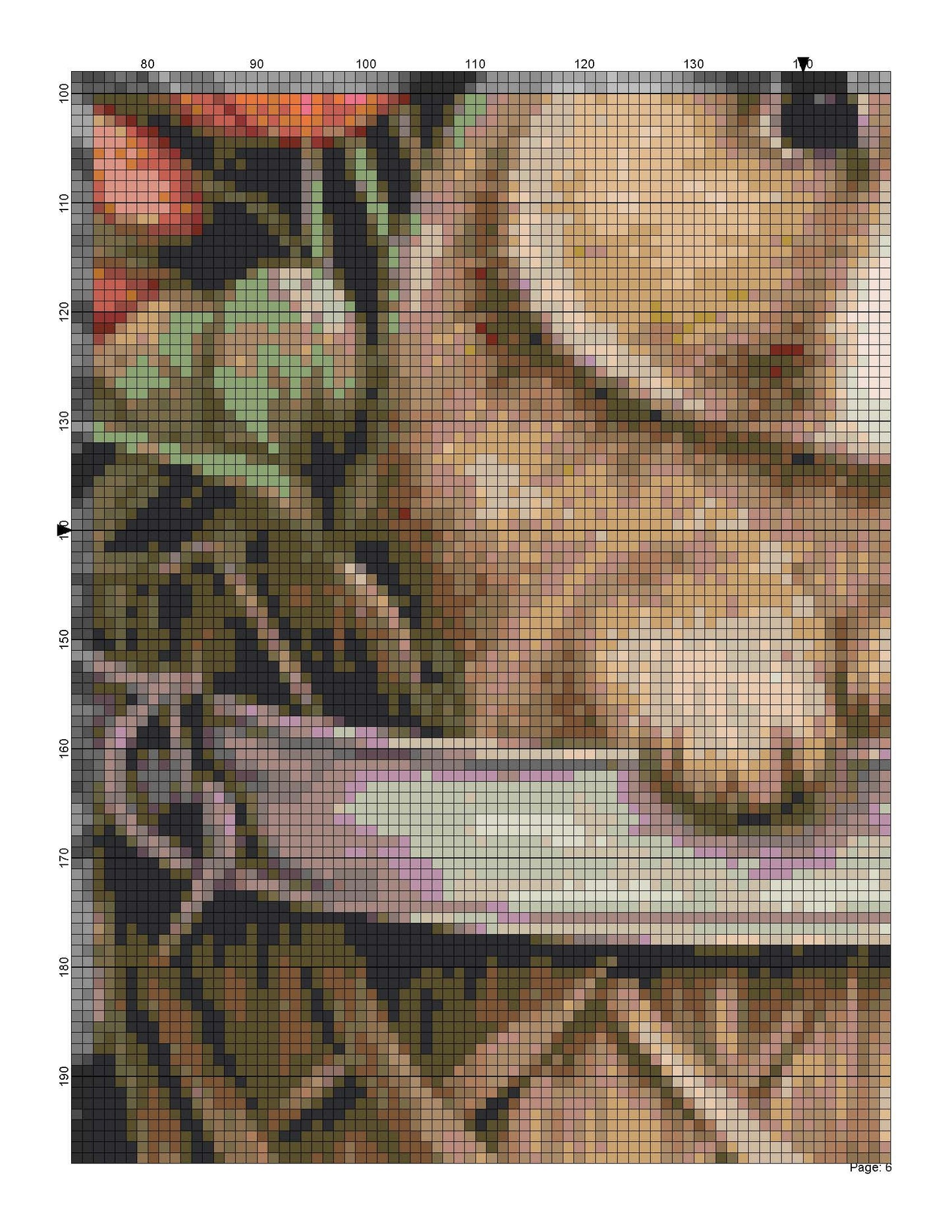 Counted Cross Stitch patterns/ Bunny and Flowers/ Easter 16