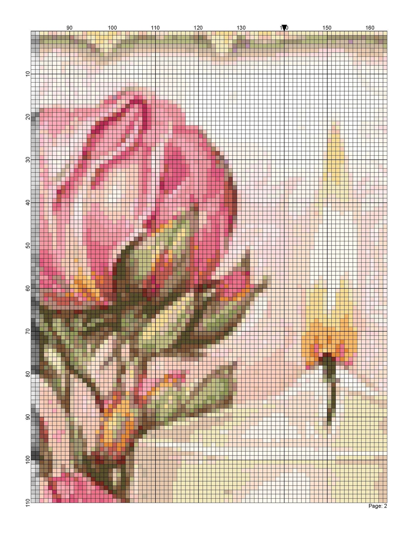 Counted Cross Stitch patterns/ Candle and Flowers/ Flowers 158