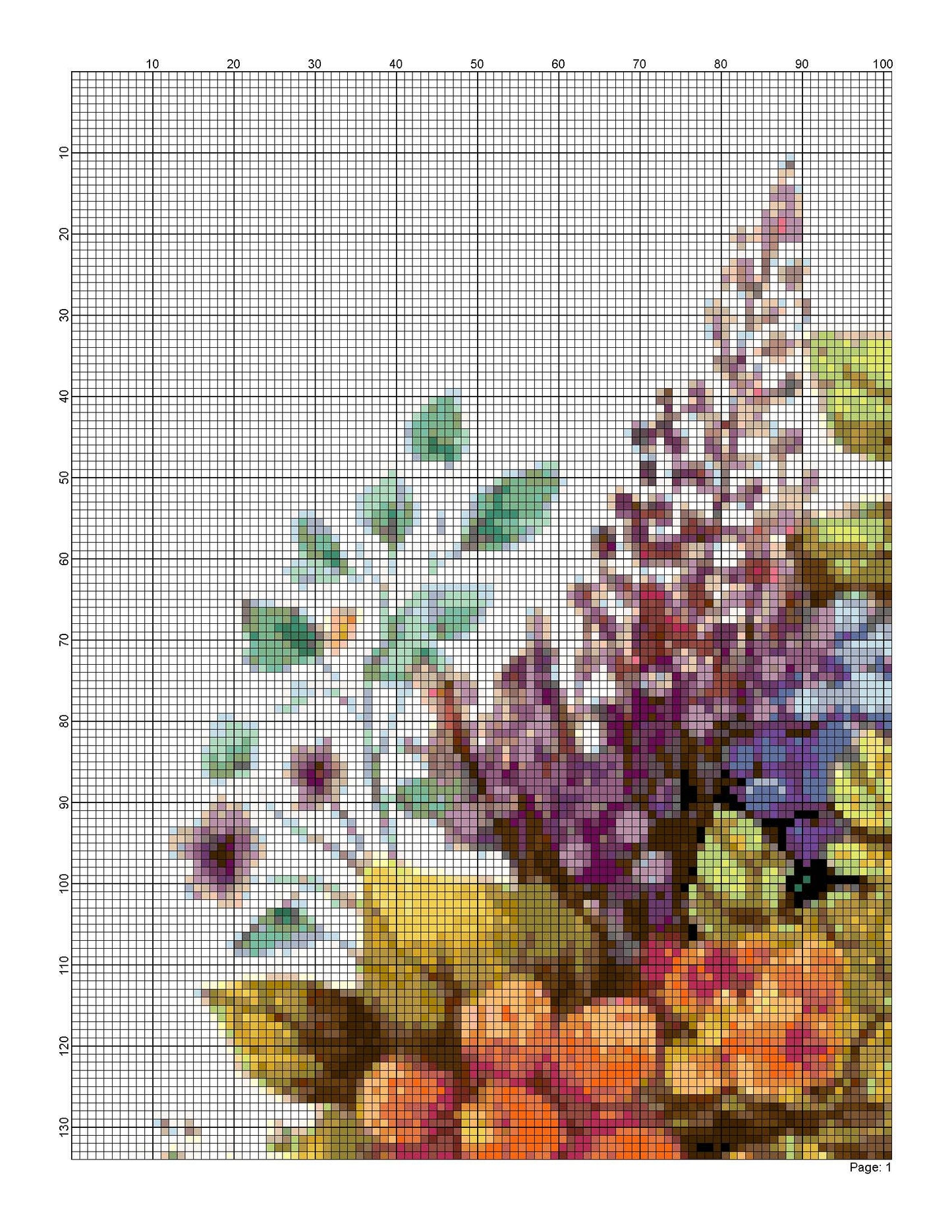 Counted Cross Stitch patterns/ Carriage of Flowers 161