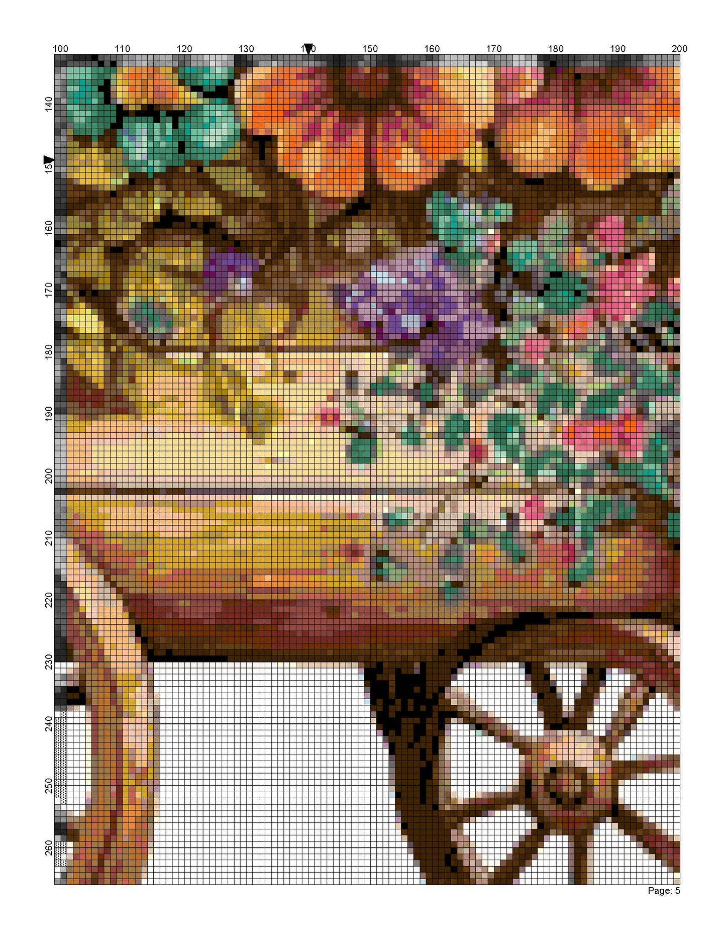 Counted Cross Stitch patterns/ Carriage of Flowers 161