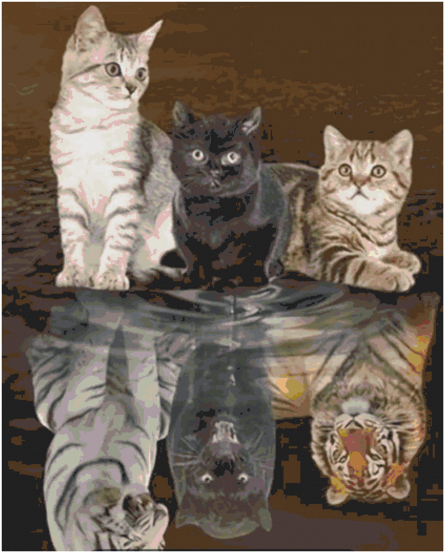 Counted Cross Stitch patterns/ Cats By the Lake/ Animals 172