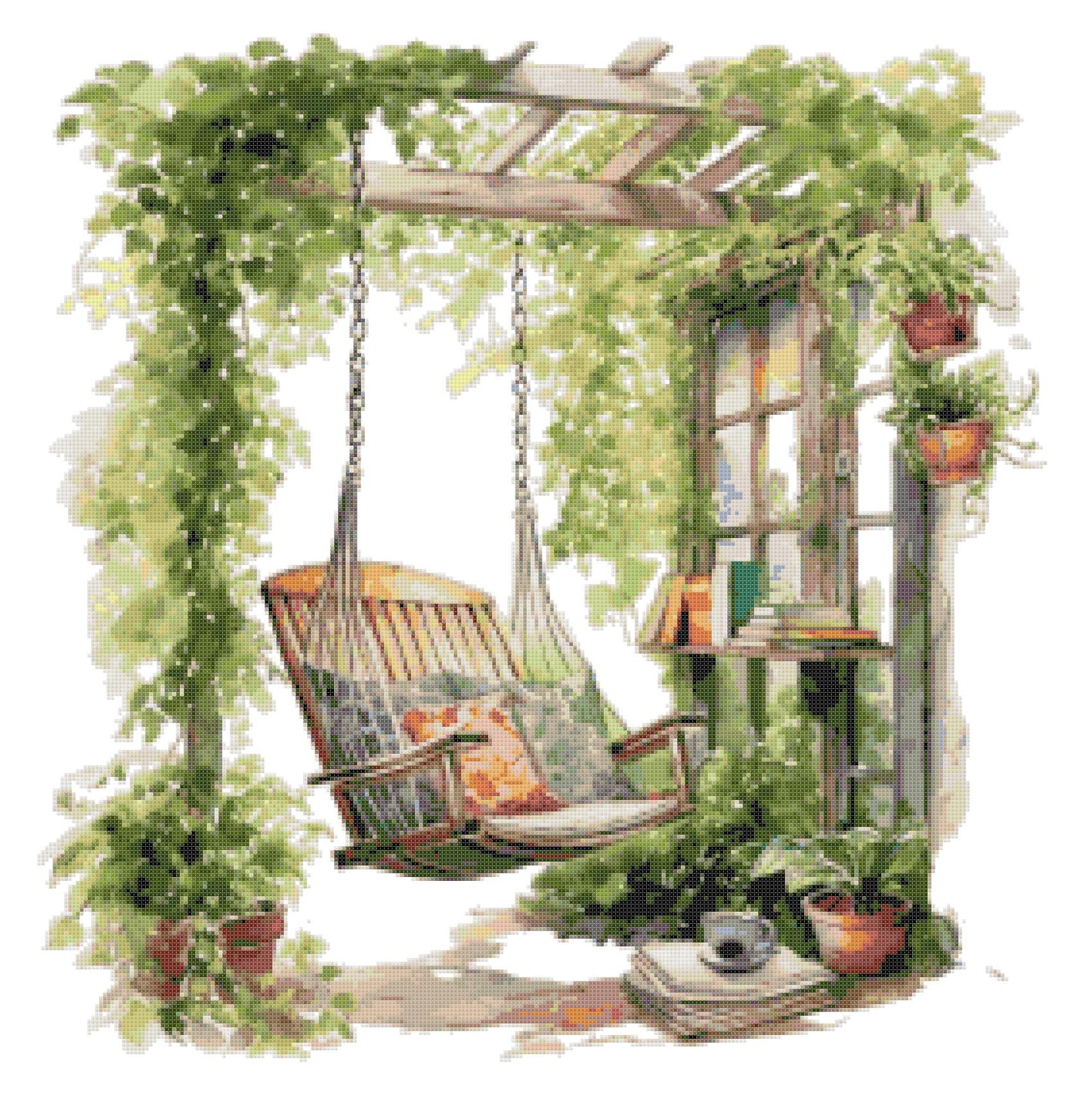 Counted Cross Stitch patterns/ Chair Relaxing Swing/ Dream Home 103