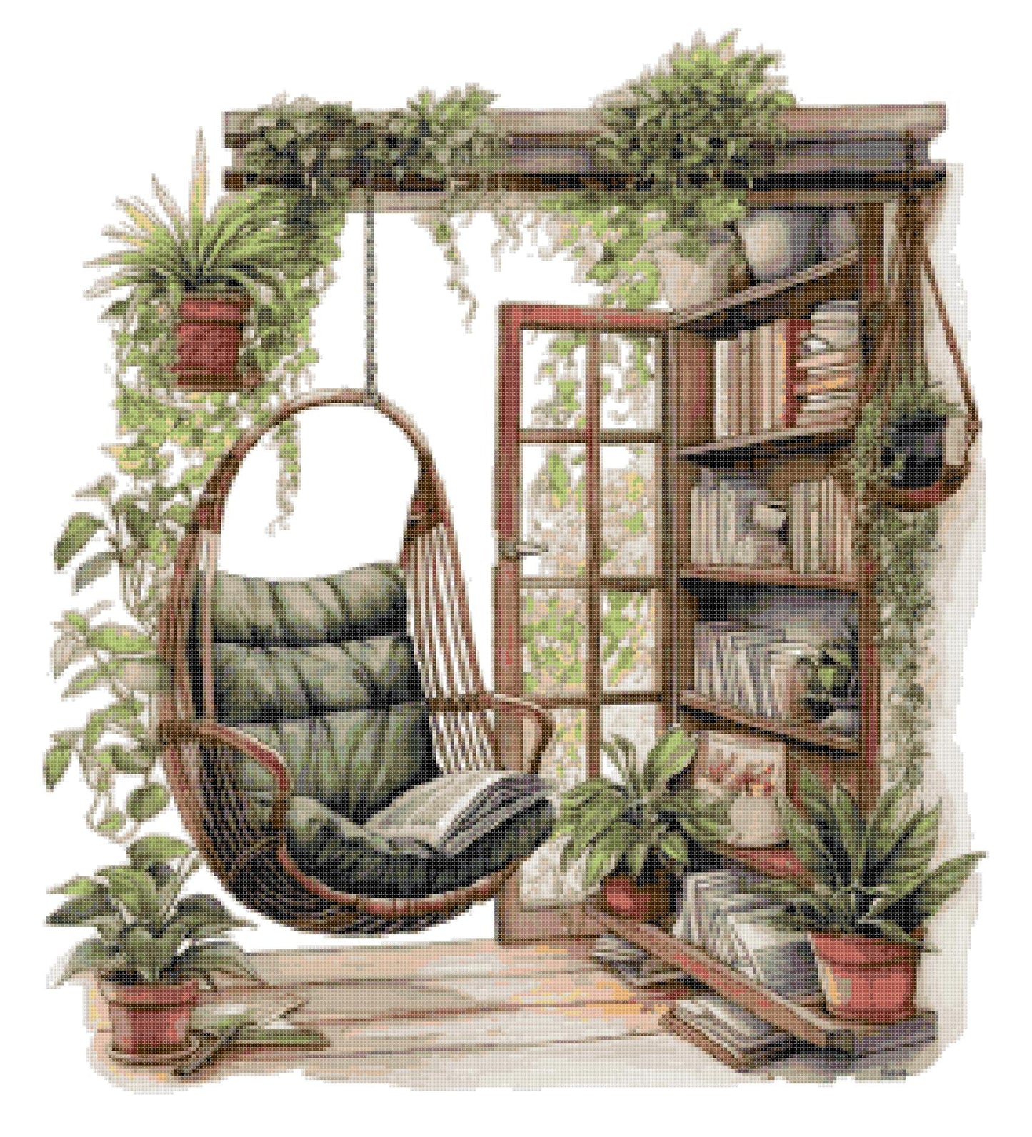 Counted Cross Stitch patterns/ Chair Relaxing Swing/ Dream Home 99