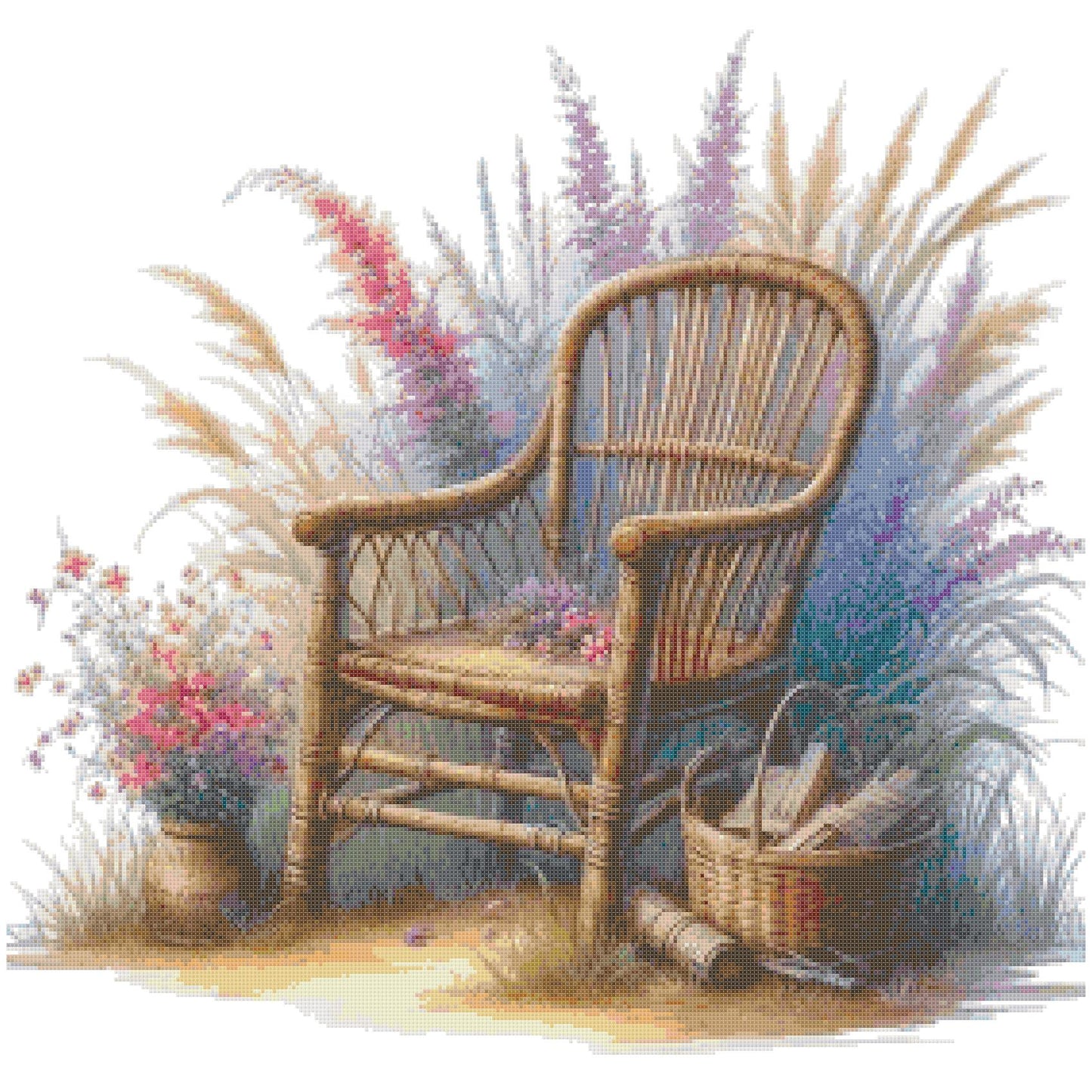 Chair in the Garden/ Cross Stitch Patterns/ Sweet Home 126