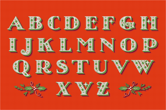 Christmas Alphabet/ Cross Stitch patterns PDF/ Cross Stitch Alphabet Patterns 19