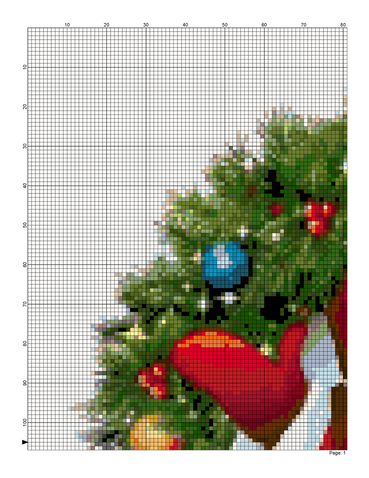 Christmas Wreath with Santa/ Counted Cross stitch Patterns