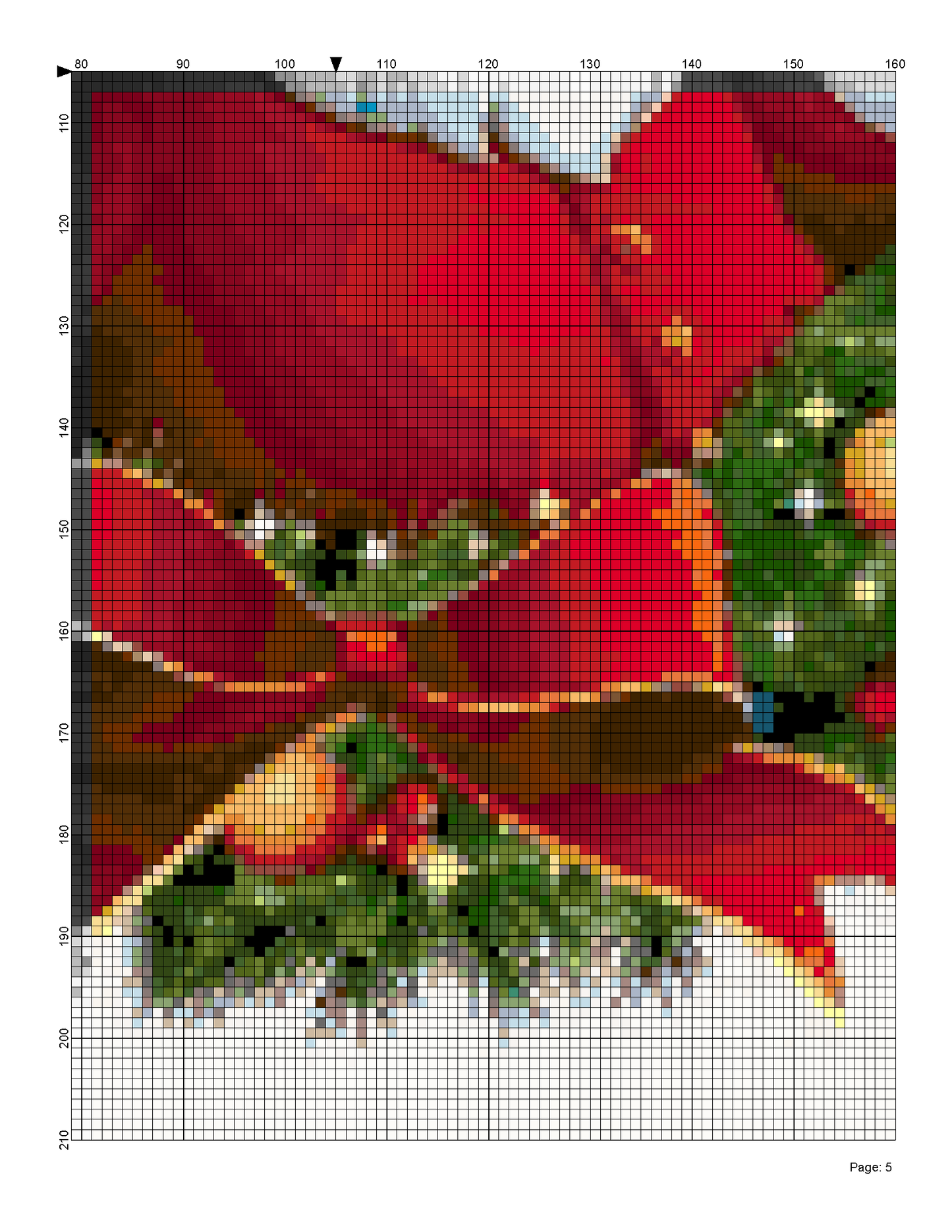 Christmas Wreath with Santa/ Counted Cross stitch Patterns