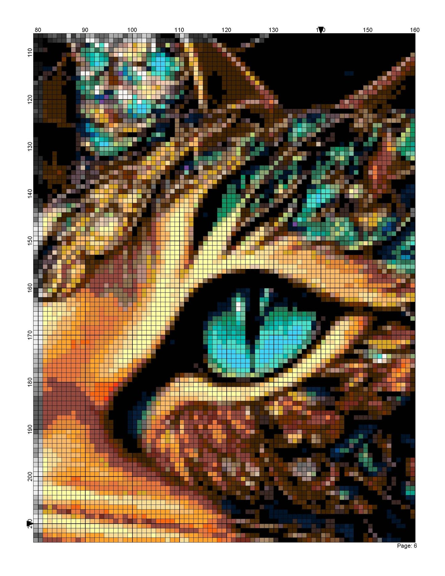 Counted Cross Stitch patterns/ Colorful Cat/ Animals 187