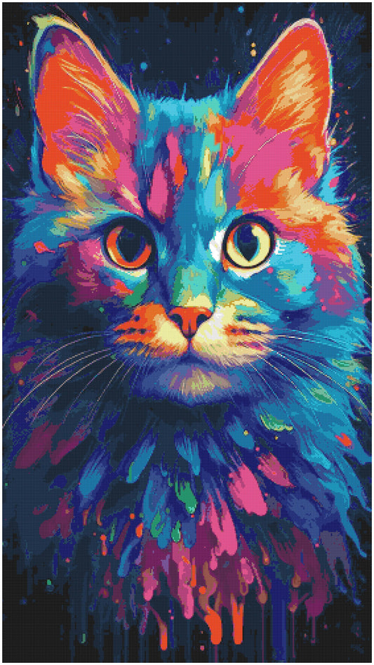 Cute Watercolor Cat/ Cross Stitch patterns PDF/ Animals 153