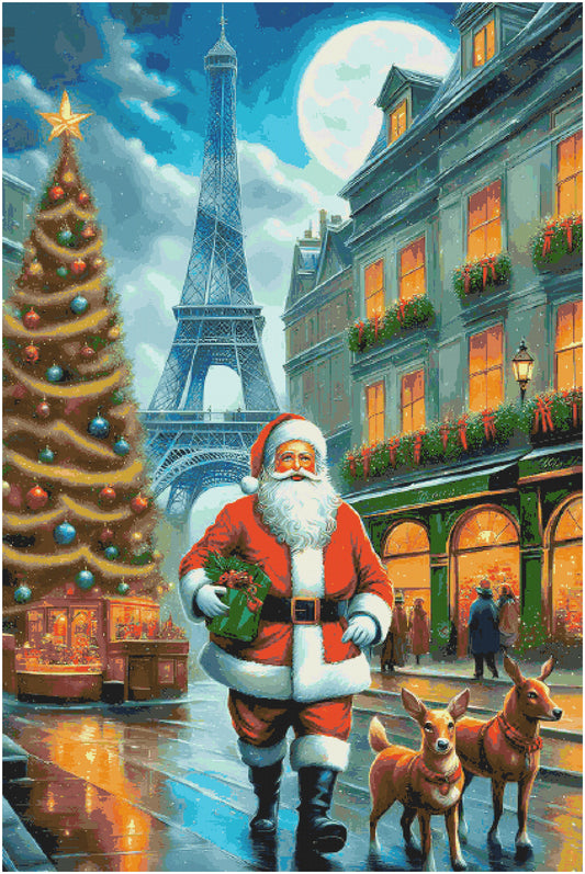 Counted Cross Stitch patterns/ Eiffel Tower Santa and Christmas Tree 21