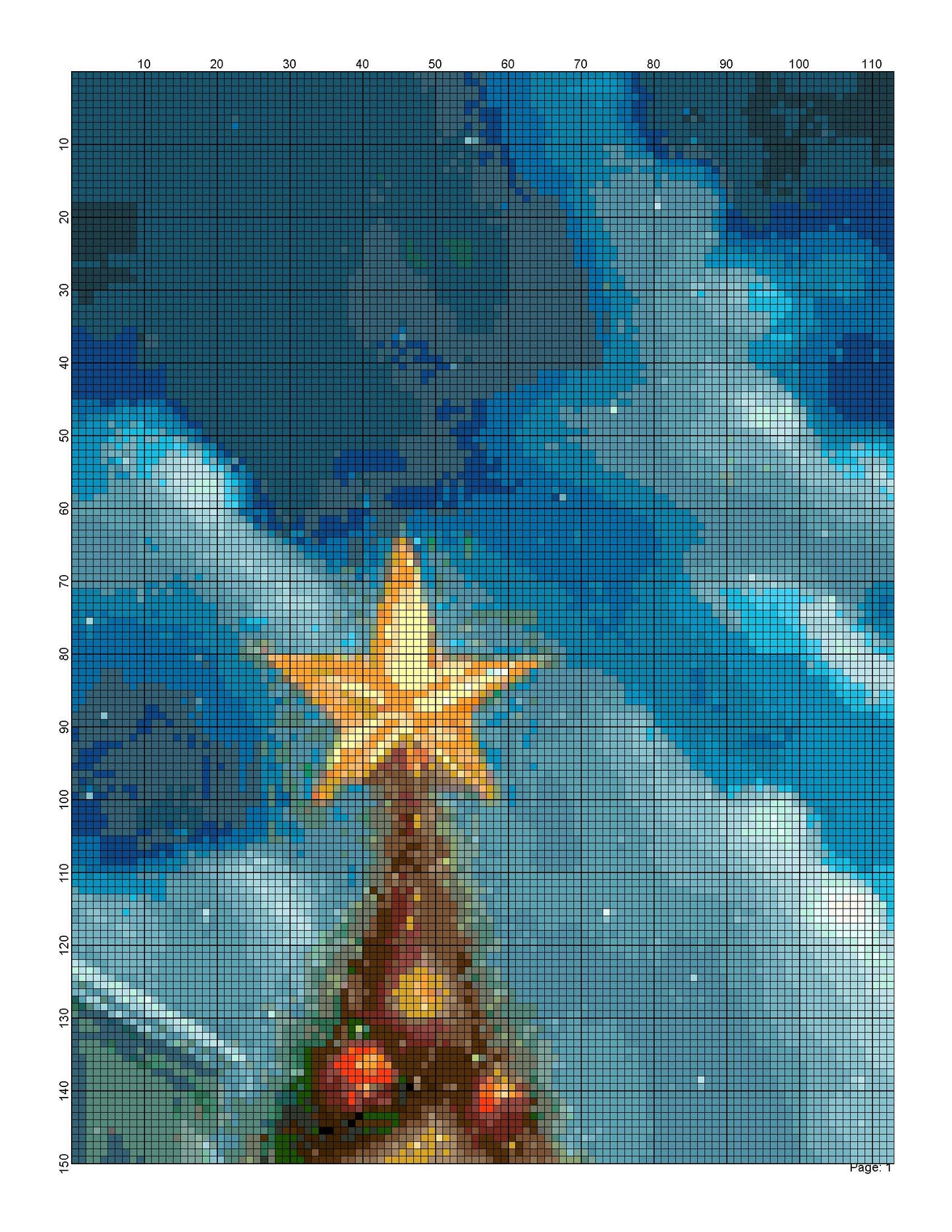 Counted Cross Stitch patterns/ Eiffel Tower Santa and Christmas Tree 21