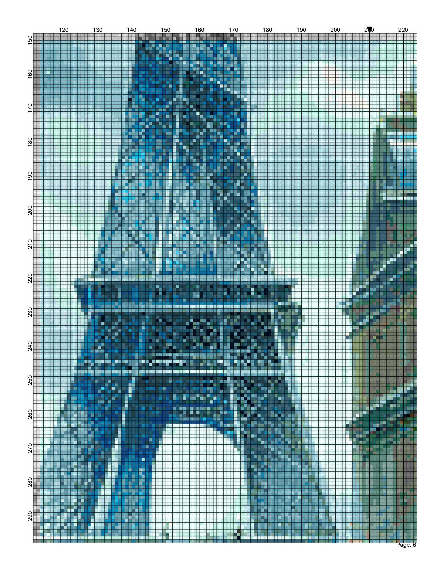 Counted Cross Stitch patterns/ Eiffel Tower Santa and Christmas Tree 21