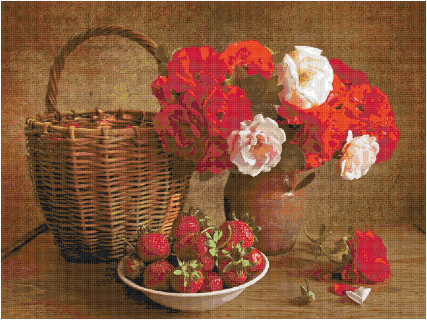 Flowers and Strawberry/ Cross Stitch Patterns PDF/Flowers 143