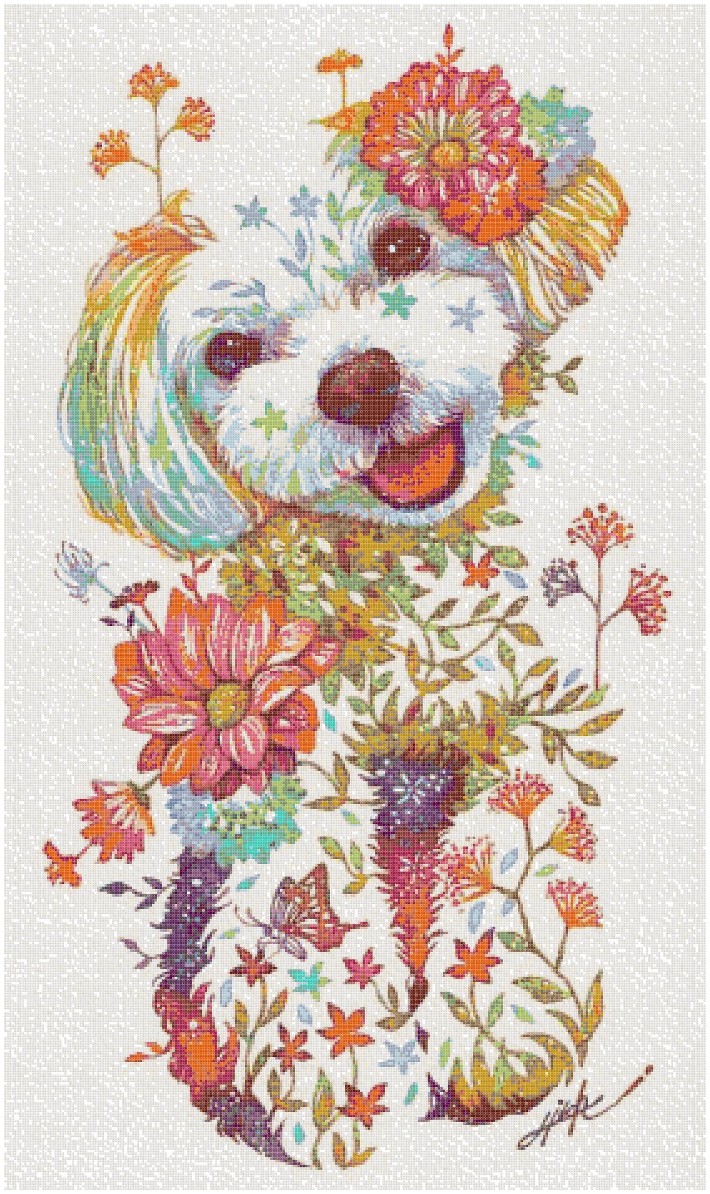 Counted Cross Stitch patterns/ Flowers Dog/ Animals 178