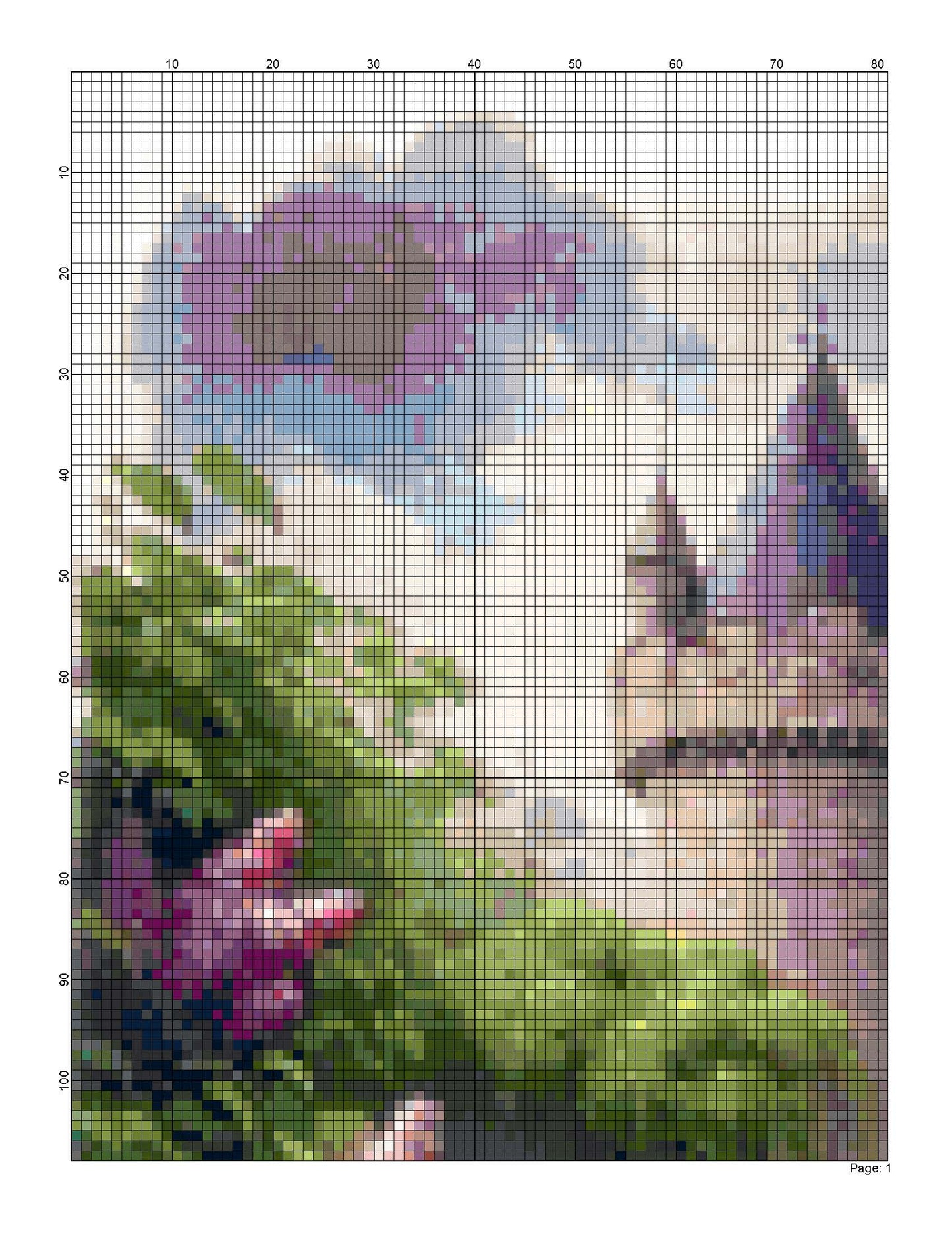 Counted Cross Stitch patterns/ Flowers Castle/ Dream Home 120