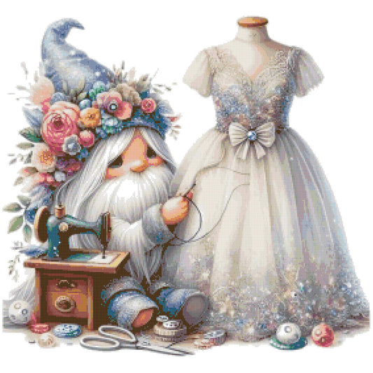 Counted Cross Stitch patterns/ Gnome Sew a dress/ Dream Home 109