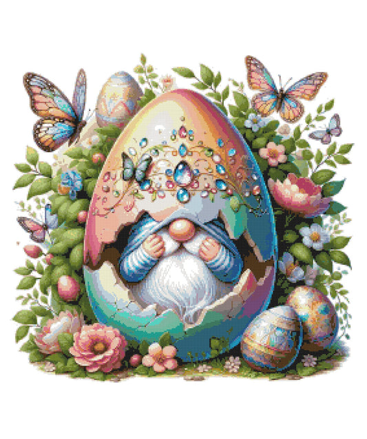 Counted Cross Stitch patterns/ Gnome and Eggs Easter 15