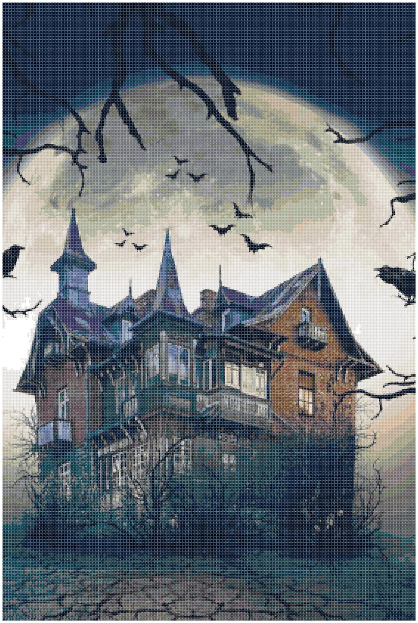 Counted Cross Stitch patterns/ Halloween Haunted House/ Halloween 51