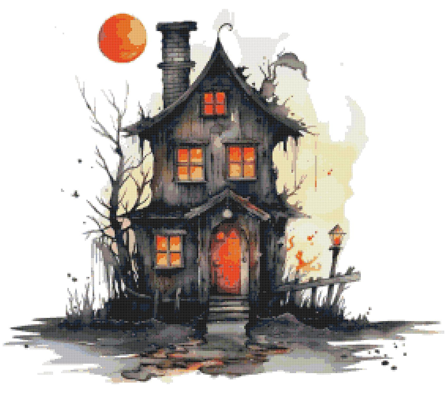 Halloween Haunted House/ Cross Stitch Patterns/ Halloween 65