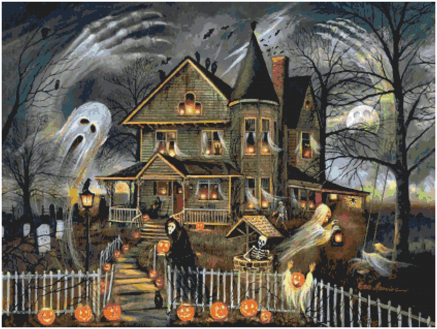 Counted Cross Stitch patterns/ Halloween Haunted House/ Halloween 43