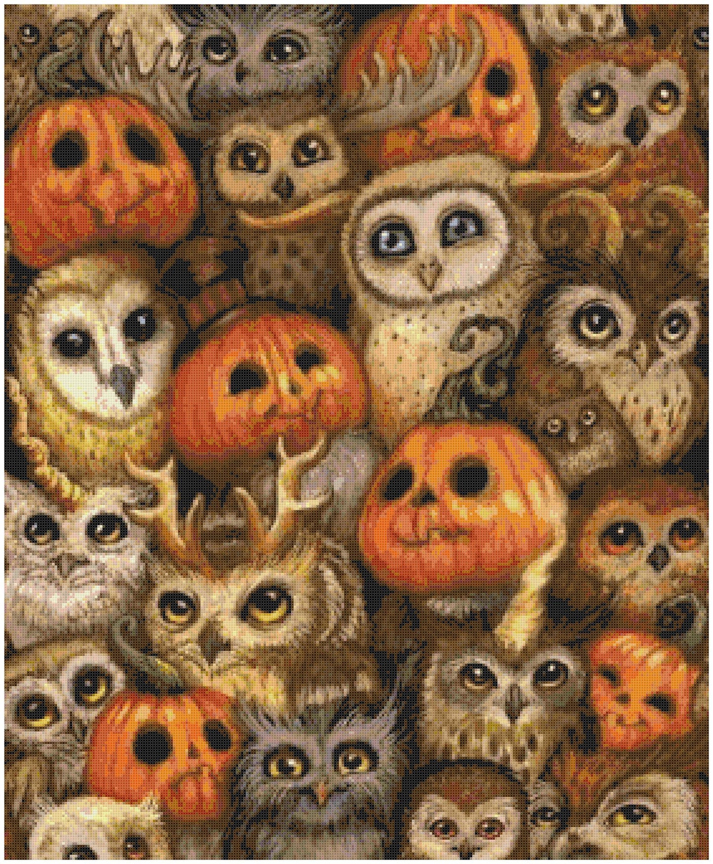 Counted Cross Stitch patterns/ Halloween Owls/ Halloween 56