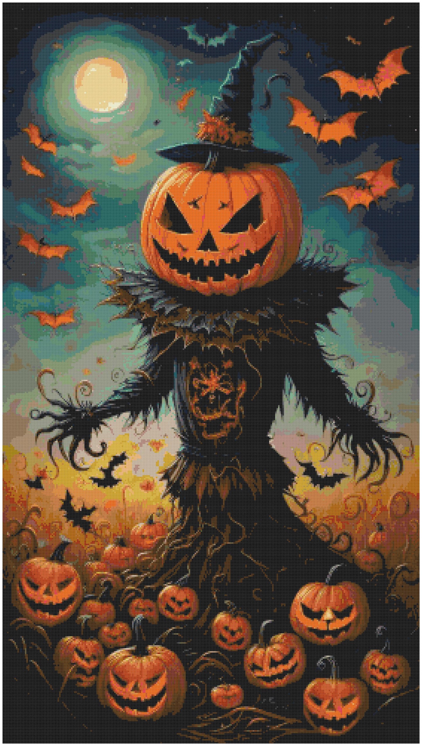 Halloween Pumpkin Scarecrow/ Cross Stitch Patterns/ Halloween 77