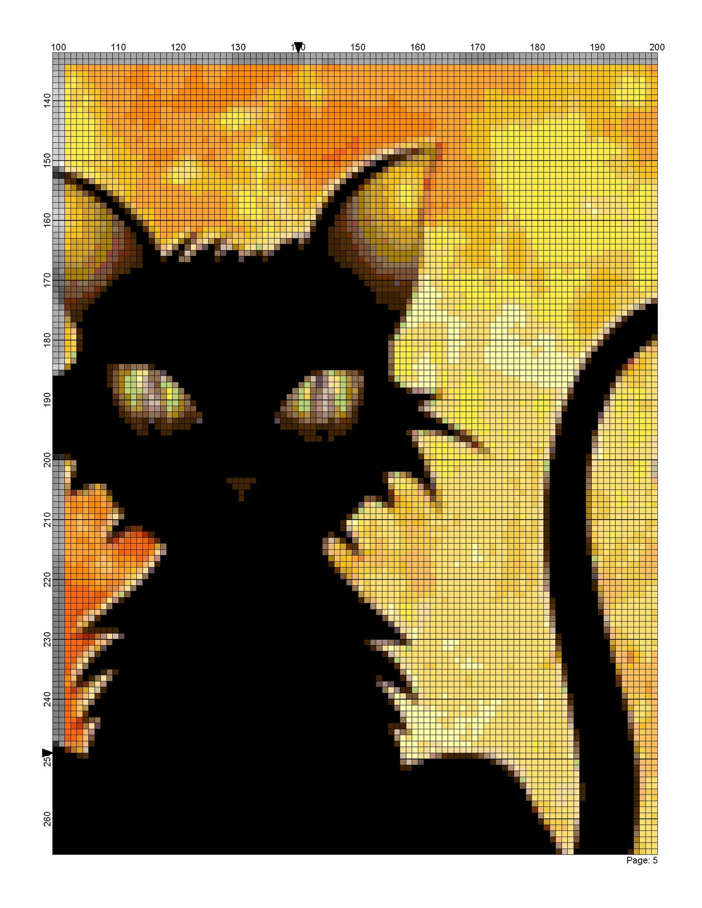 Counted Cross Stitch patterns/ Black Cat and pumpkin/ Halloween 38