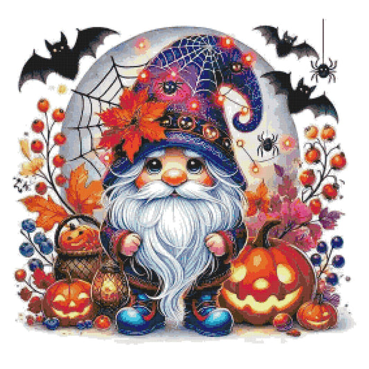 Halloween Gnome with Pumpkin/ Cross Stitch Patterns/ 70