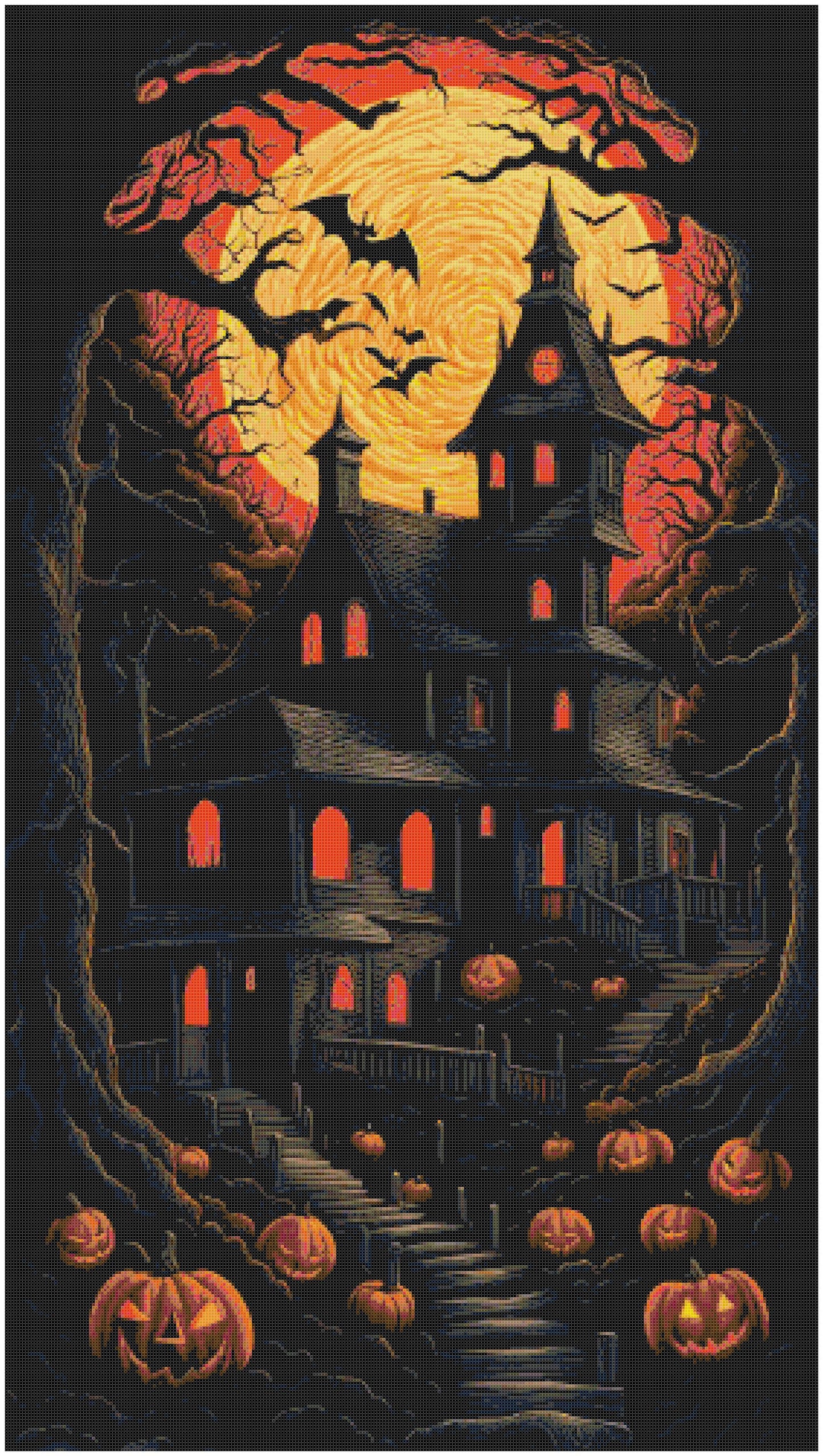 Halloween Haunted House/ Cross Stitch Patterns/ Halloween 74