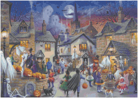 Halloween, ghosts, houses/ Counted Cross stitch Patterns/ Halloween 36