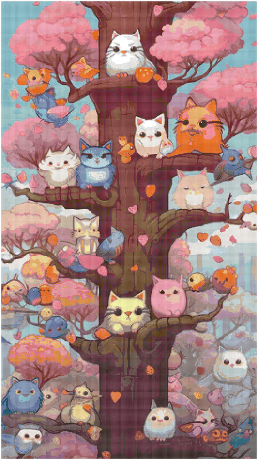 Kawaii Cute Cats/ Cross Stitch patterns PDF/ Animals 154