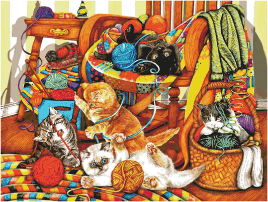 Knitting with Cute Cats/ Cross Stitch Patterns PDF/ Animals 145