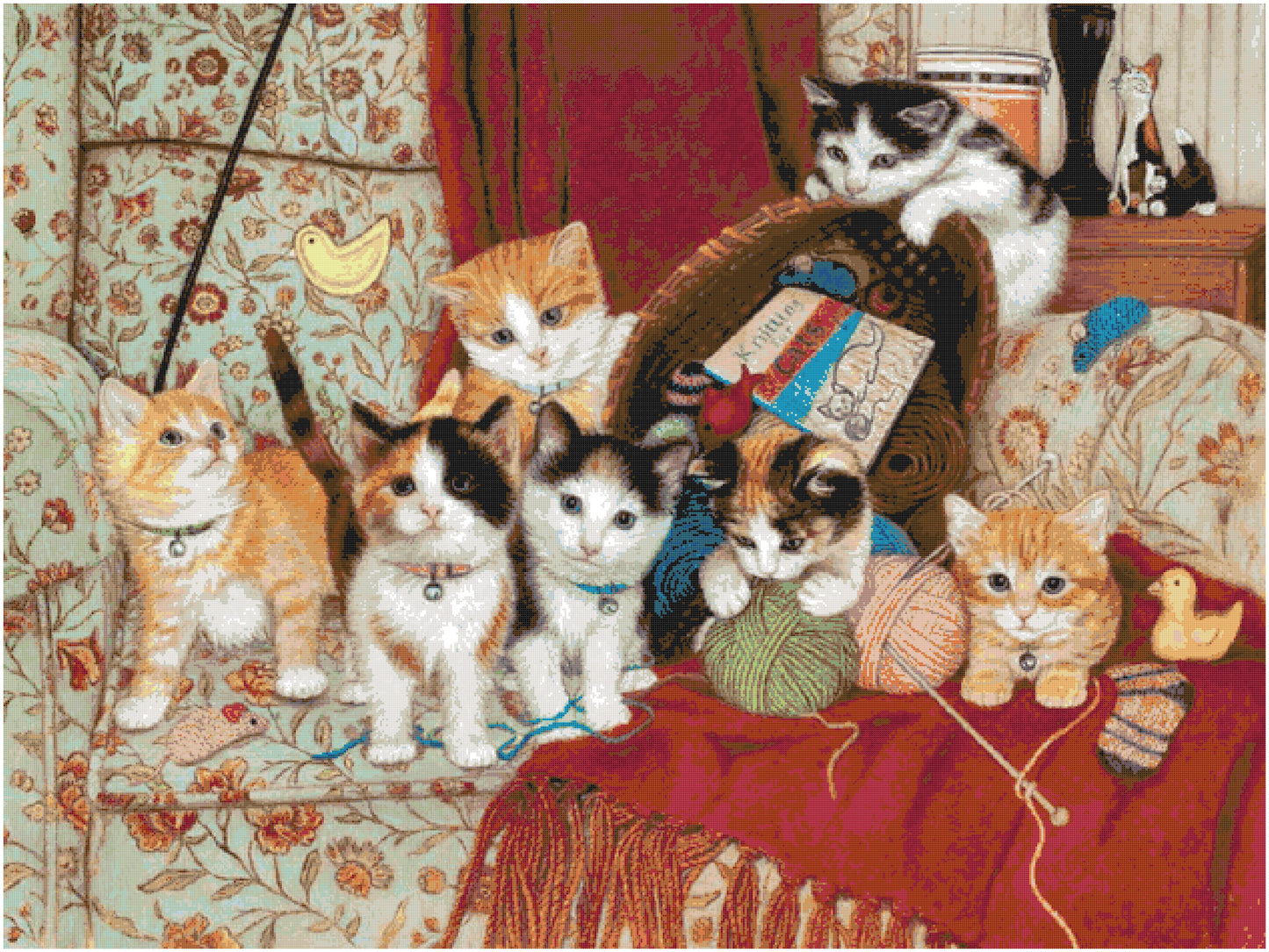 Knitting with Cute Cats/ Cross Stitch Patterns PDF/ Animals 146