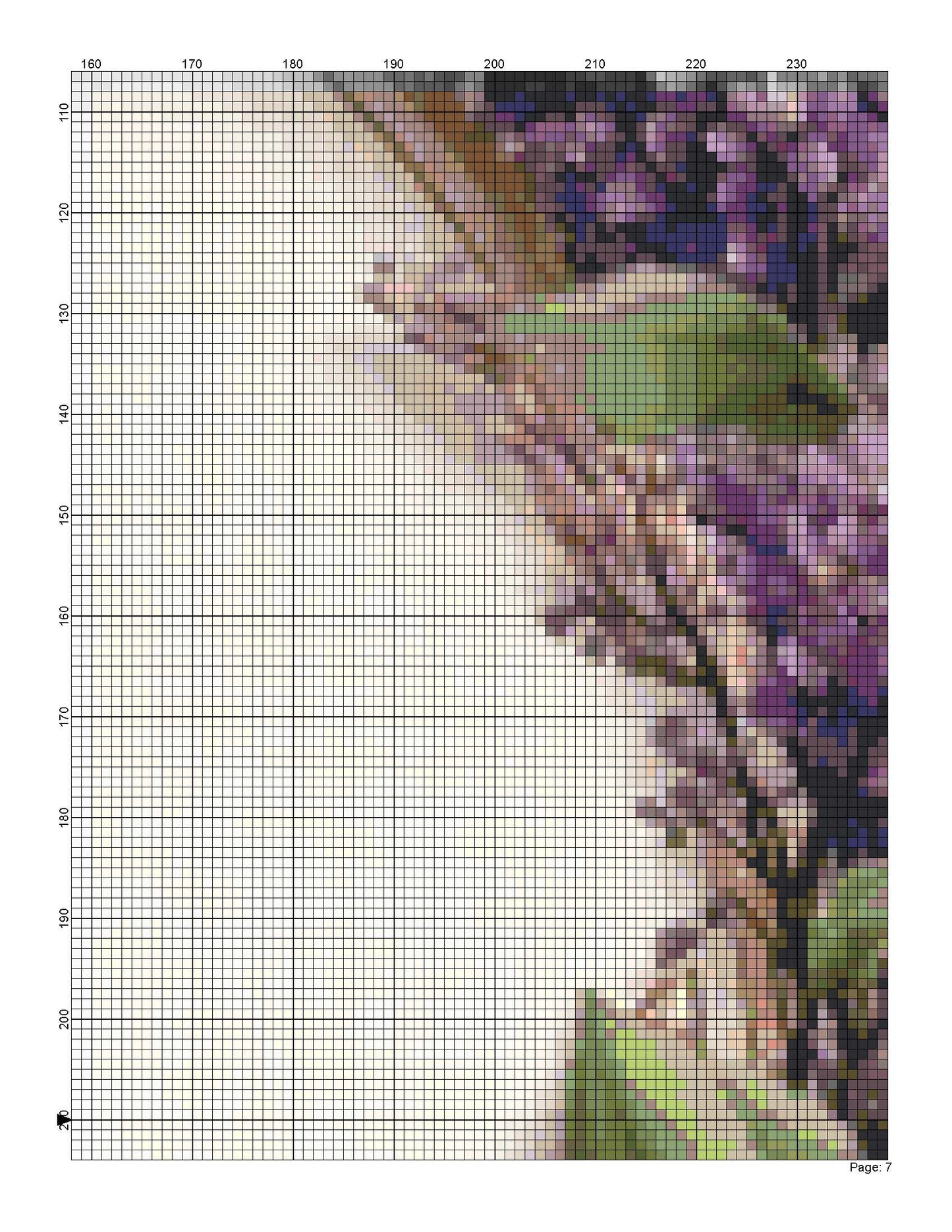 Counted Cross Stitch patterns/ Lilac Flowers Frame/ Flowers 171