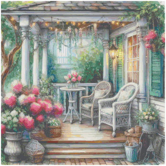 Log in Porch/ Cross Stitch Patterns/ Sweet Home 132