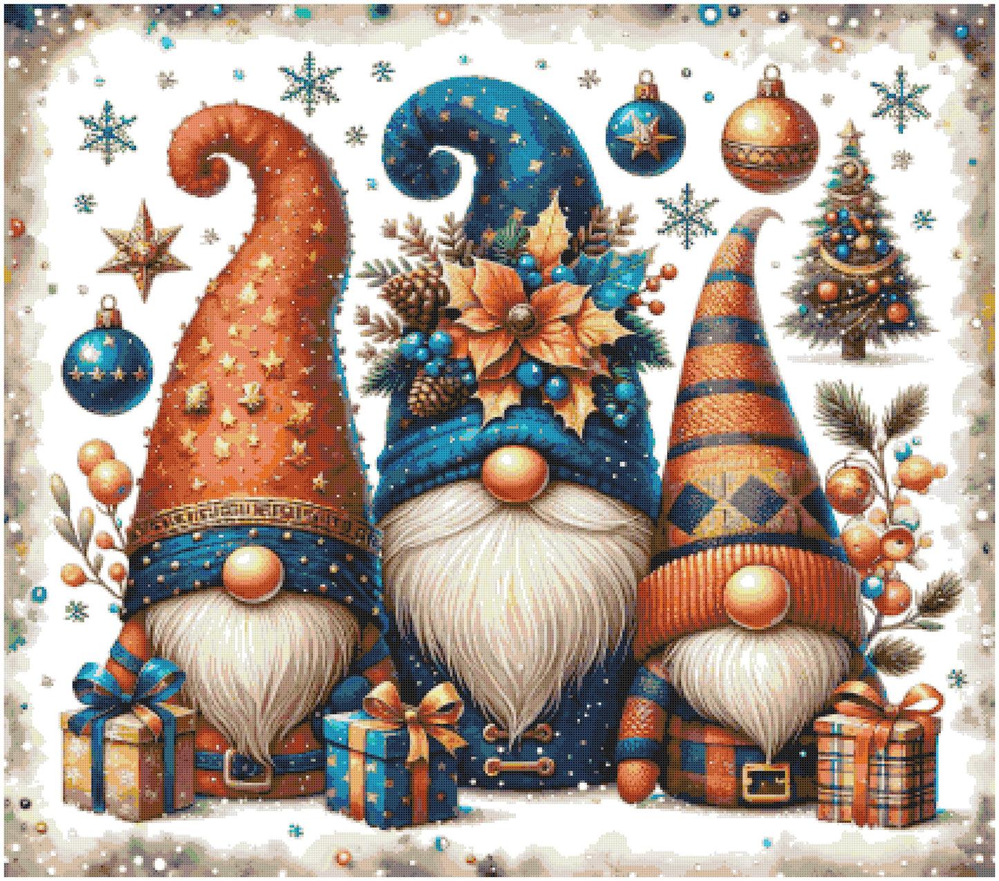 Counted Cross Stitch patterns/ Merry Christmas Gnomes/ Christmas 16