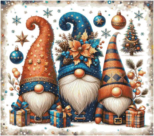 Counted Cross Stitch patterns/ Merry Christmas Gnomes/ Christmas 16