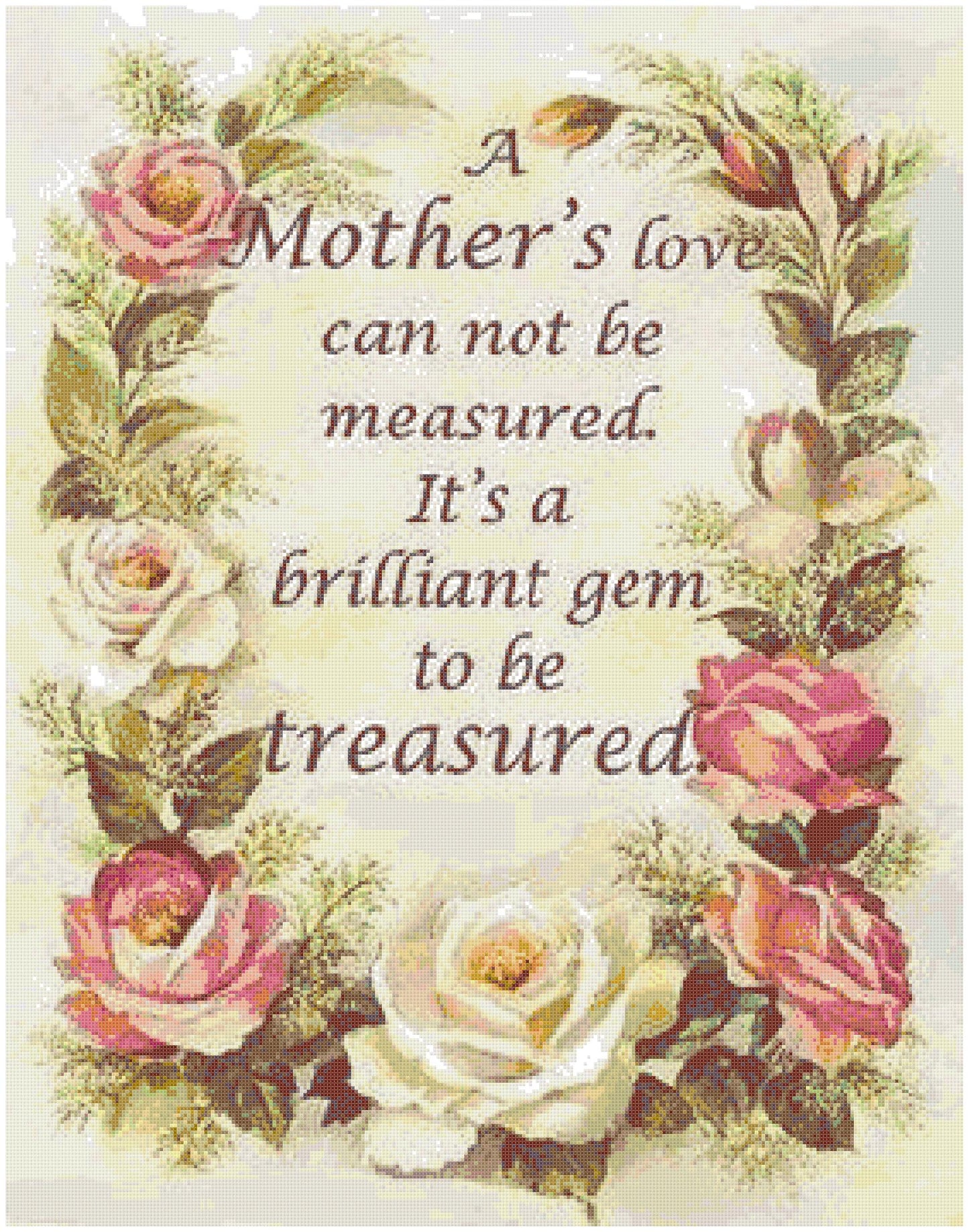 Counted Cross Stitch patterns/ Mother's Poem/ Mother's Day 2