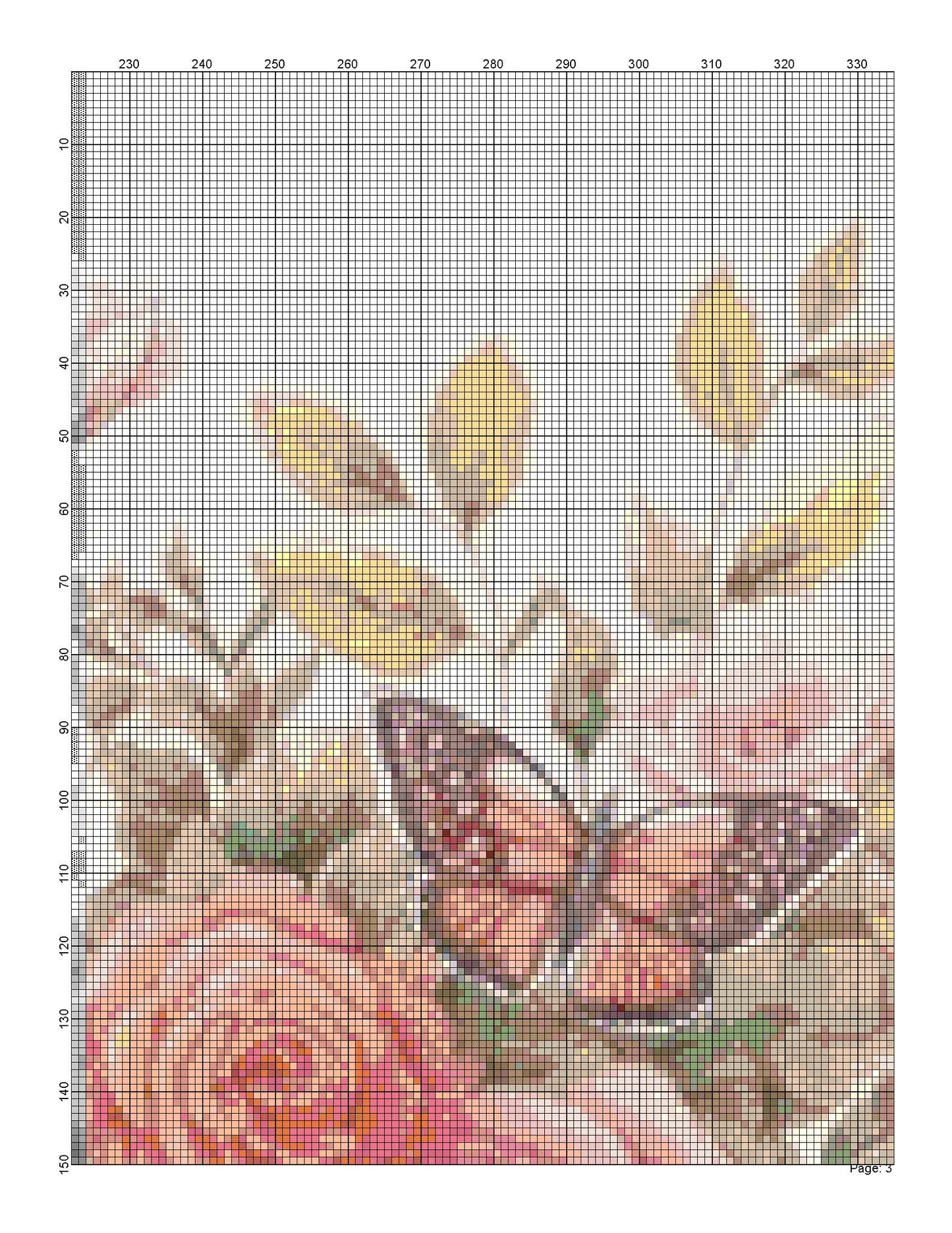 Counted Cross Stitch patterns/ Piano and Flowers/ Dream Home 97