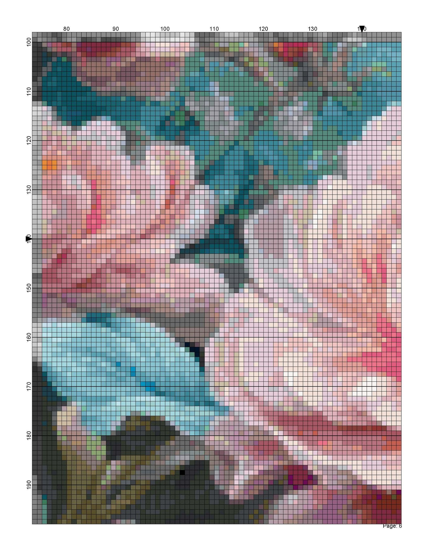 Counted Cross Stitch patterns/ Pink Flowers/ Nature 144