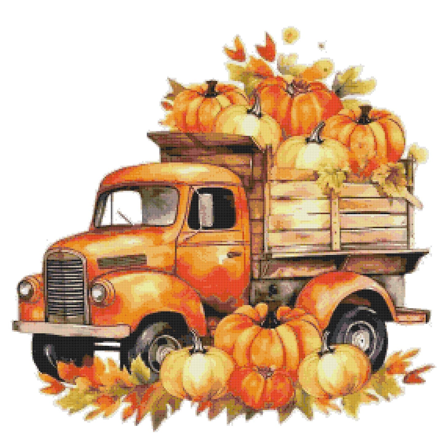 Counted Cross Stitch patterns/ Pumpkins Truck/ Halloween 59