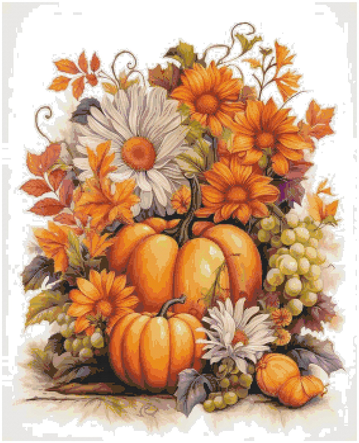 Counted Cross Stitch patterns/ Pumpkins and Sunflowers/ Halloween 60