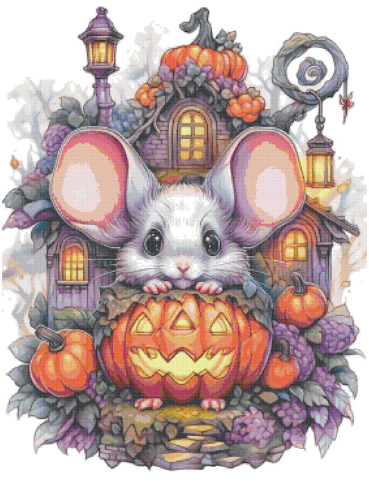 Counted Cross Stitch patterns/ Mouse Home and Pumpkin/ Halloween 54