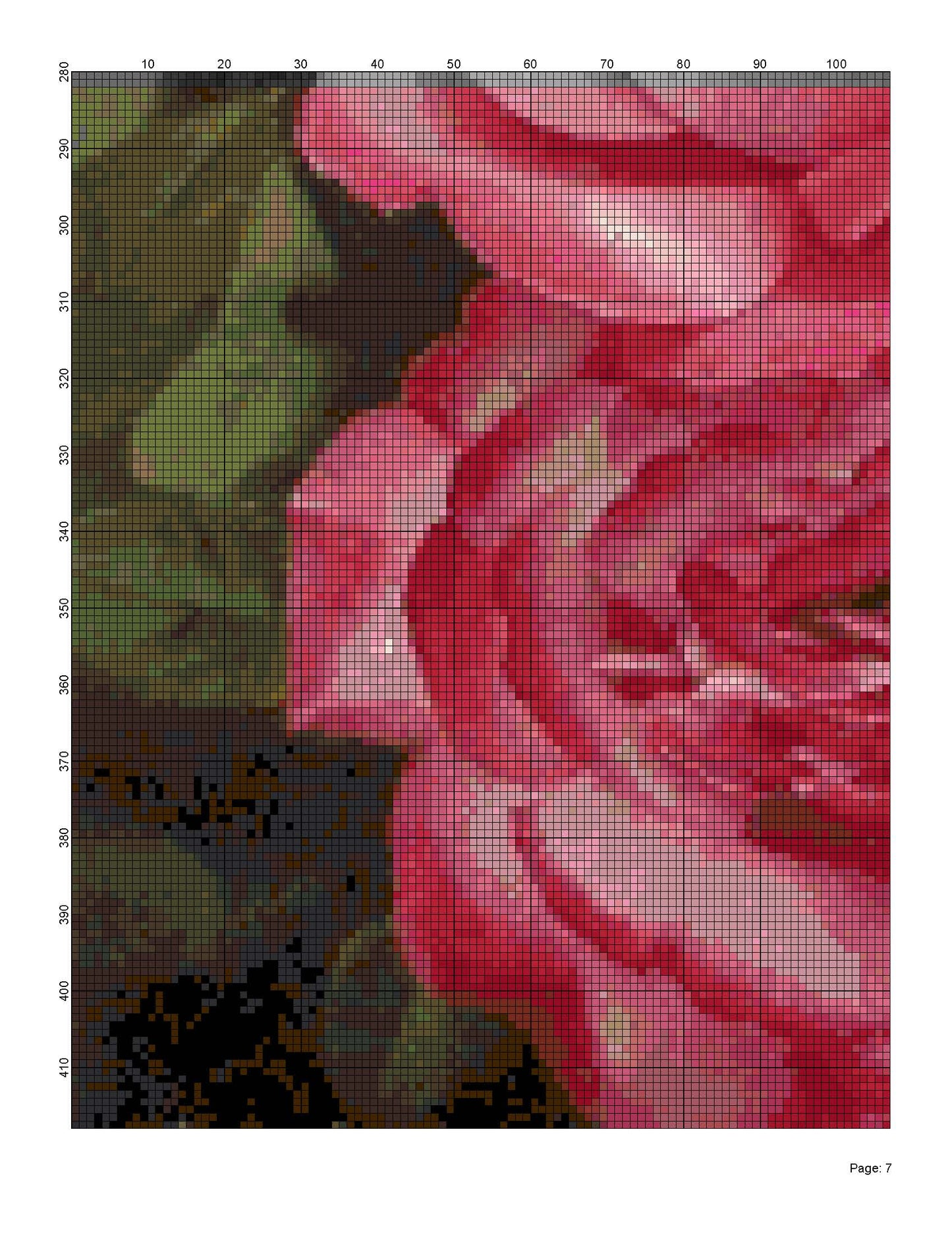 Counted Cross Stitch patterns/ Red Roses/ Flowers 157