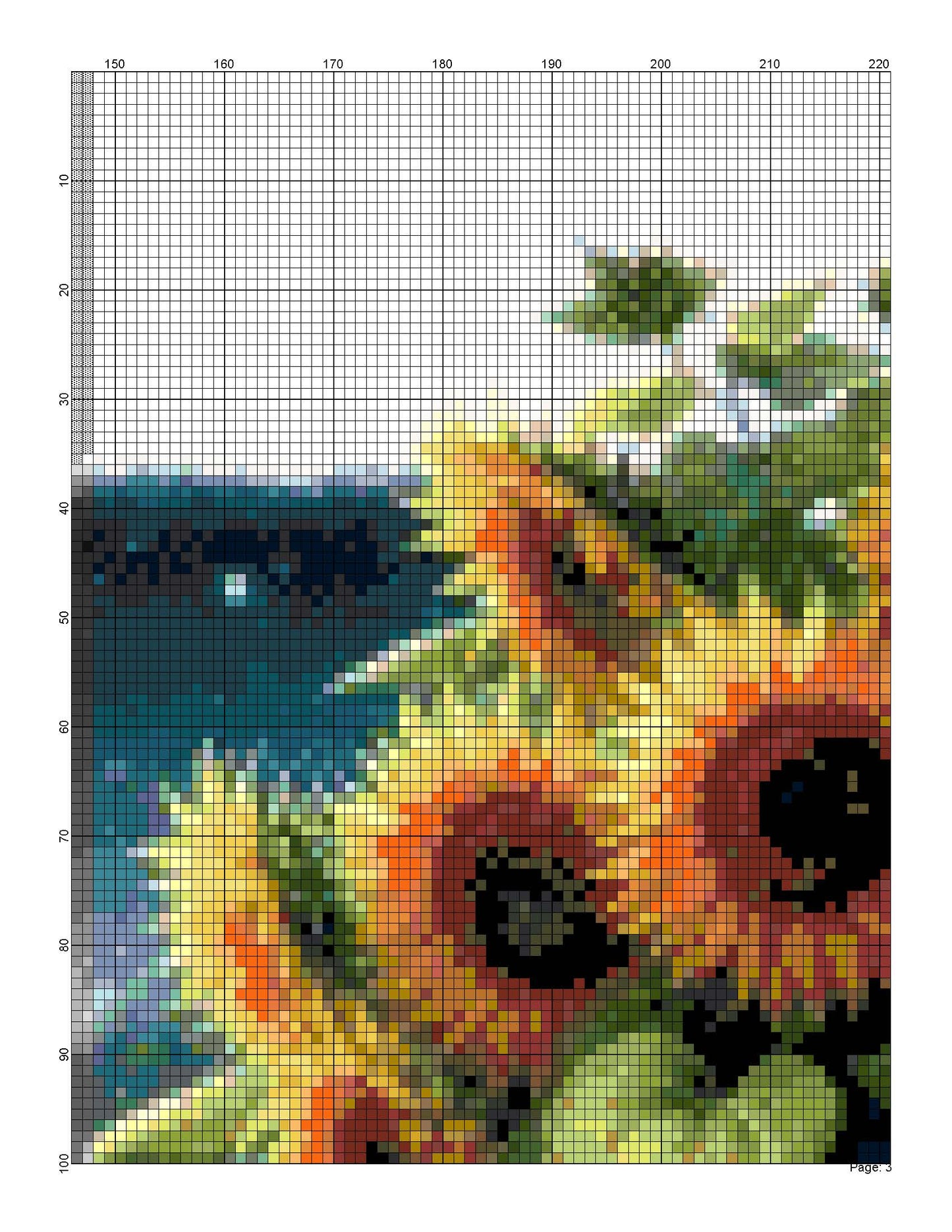 Relaxing with Sunflowers and moon Light/ Cross Stitch Patterns/ Sweet Home 134