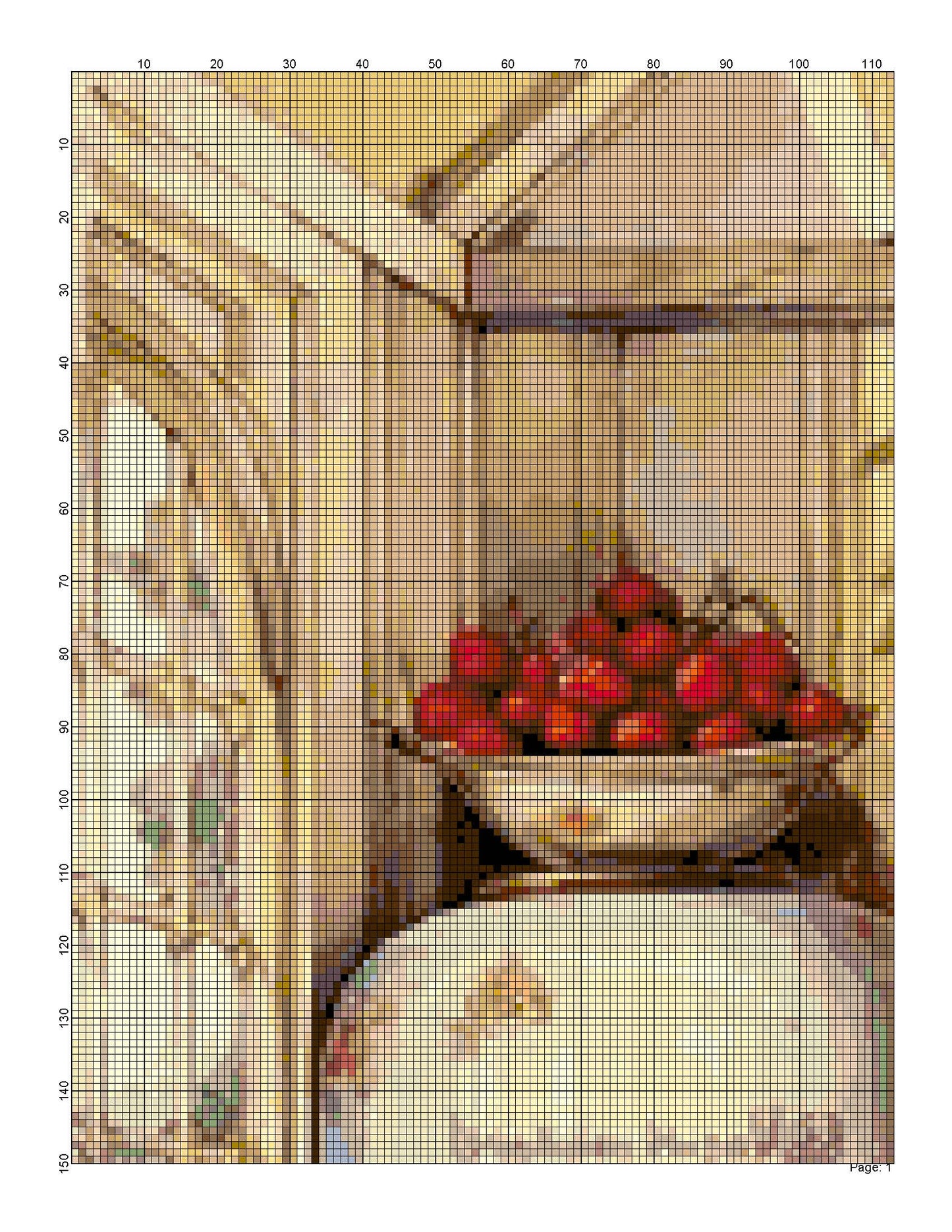 Counted Cross Stitch patterns/ Retro Red Kitchen/ Dream Home 104