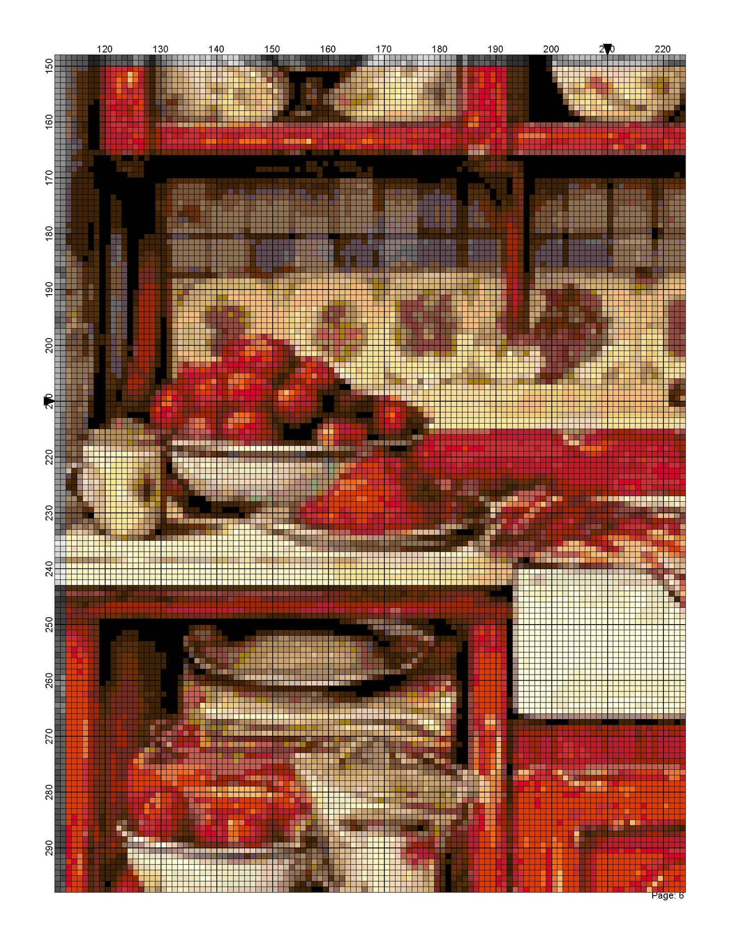 Counted Cross Stitch patterns/ Retro Red Kitchen/ Dream Home 104